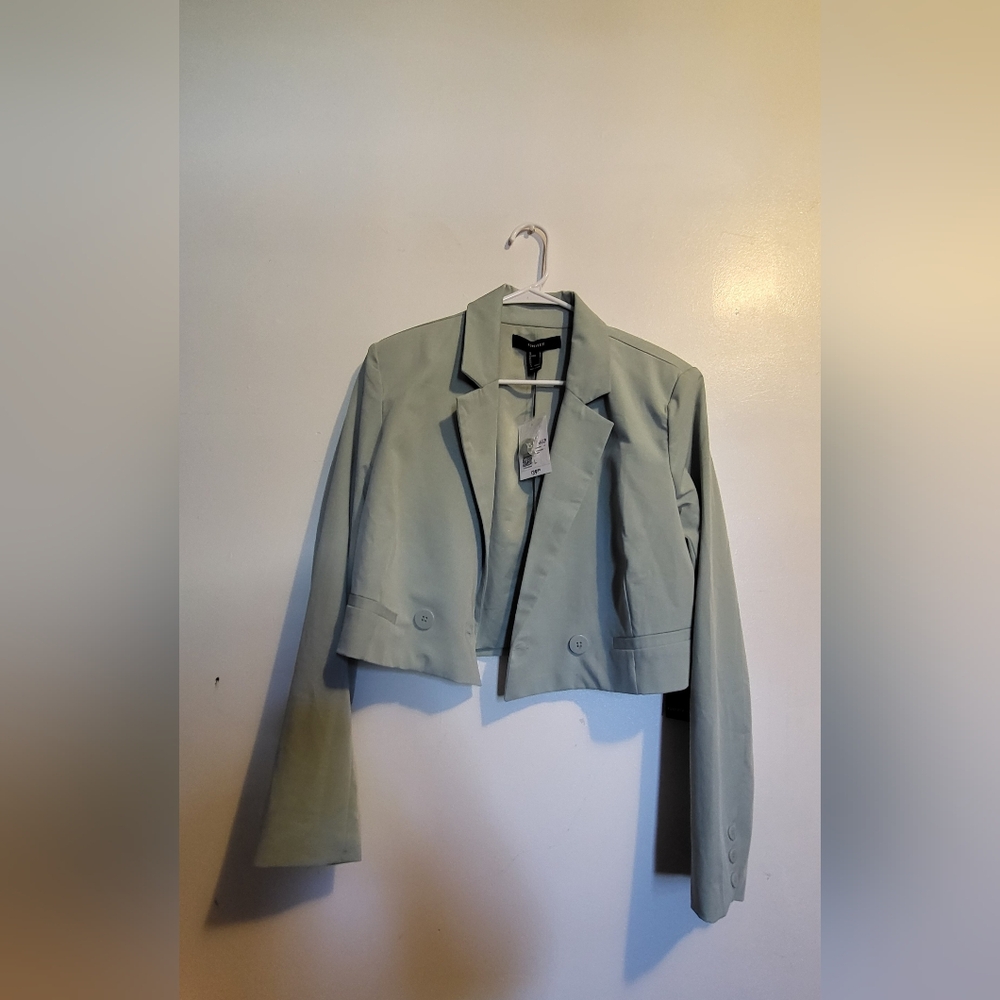 Forever 21 Green Cropped Blazer